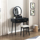 4565BK - Vanity Dresser with Mirror and Stool