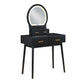 4565BK - Vanity Dresser with Mirror and Stool