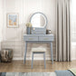 4565GY - Vanity Dresser with Mirror and Stool