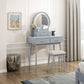 4565GY - Vanity Dresser with Mirror and Stool