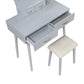 4565GY - Vanity Dresser with Mirror and Stool