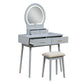 4565GY - Vanity Dresser with Mirror and Stool