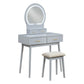 4565GY - Vanity Dresser with Mirror and Stool