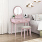 4565PK - Vanity Dresser with Mirror and Stool