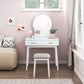 4565WH - Vanity Dresser with Mirror and Stool