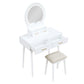 4565WH - Vanity Dresser with Mirror and Stool