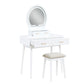 4565WH - Vanity Dresser with Mirror and Stool