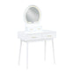 4565WH - Vanity Dresser with Mirror and Stool