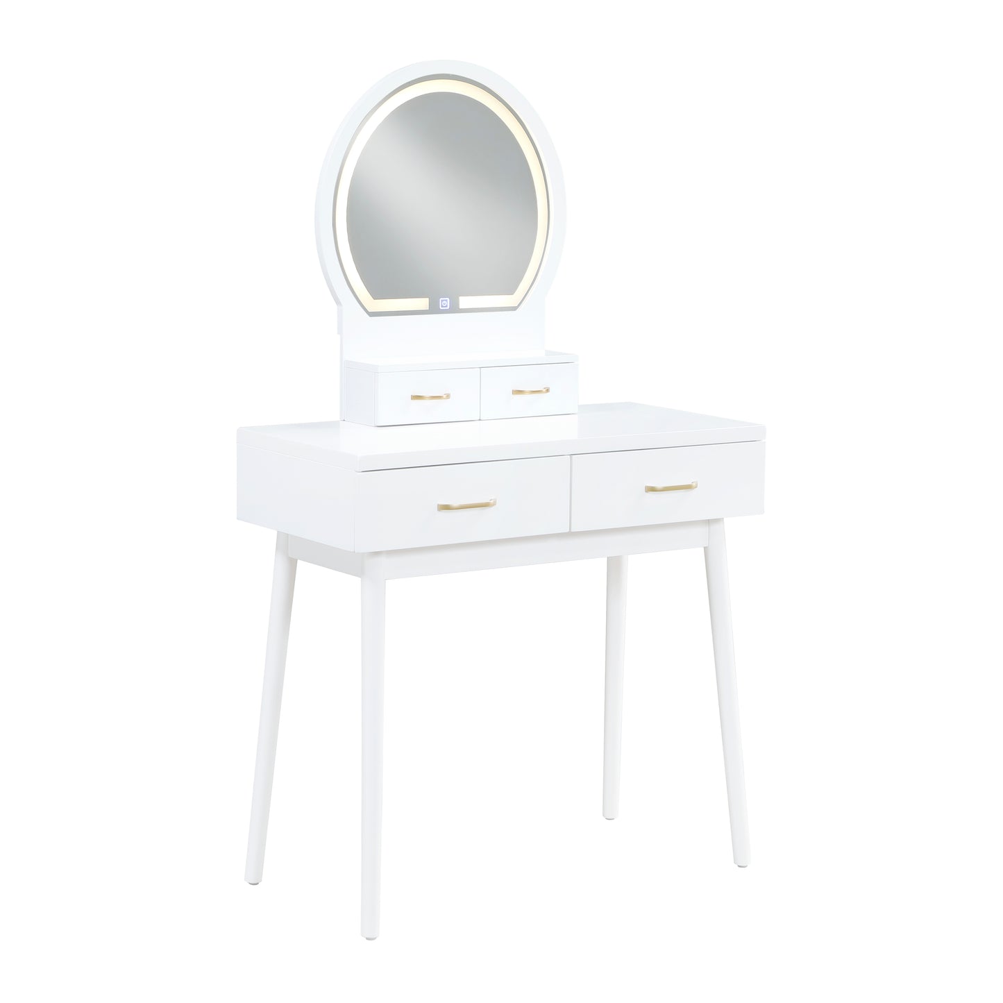 4565WH - Vanity Dresser with Mirror and Stool
