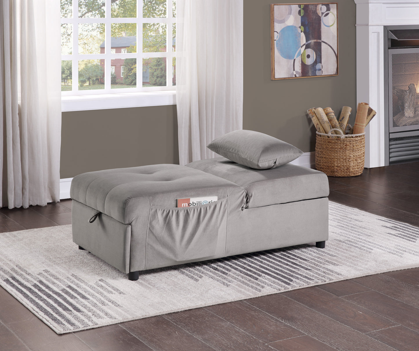 4615-F4 - Lift Top Storage Bench with Pull-out Bed