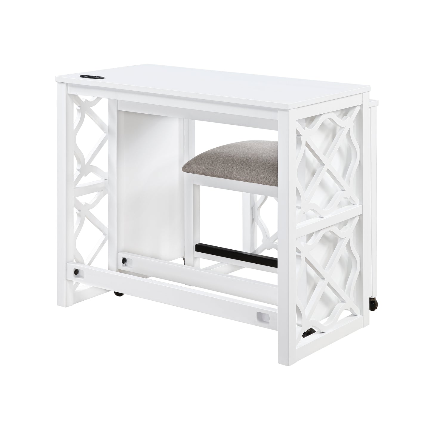 4998WHT - 3-Piece Pack Desks with Stool Set
