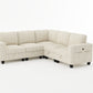 9650BE*5SC - (5)5-Piece Sectional with Storage, Storage Pouches and Charging Ports