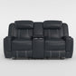 8516BU-2 - Double Reclining Love Seat with Center Console, Receptacles and USB Ports