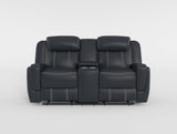 8516BU-2 - Double Reclining Love Seat with Center Console, Receptacles and USB Ports