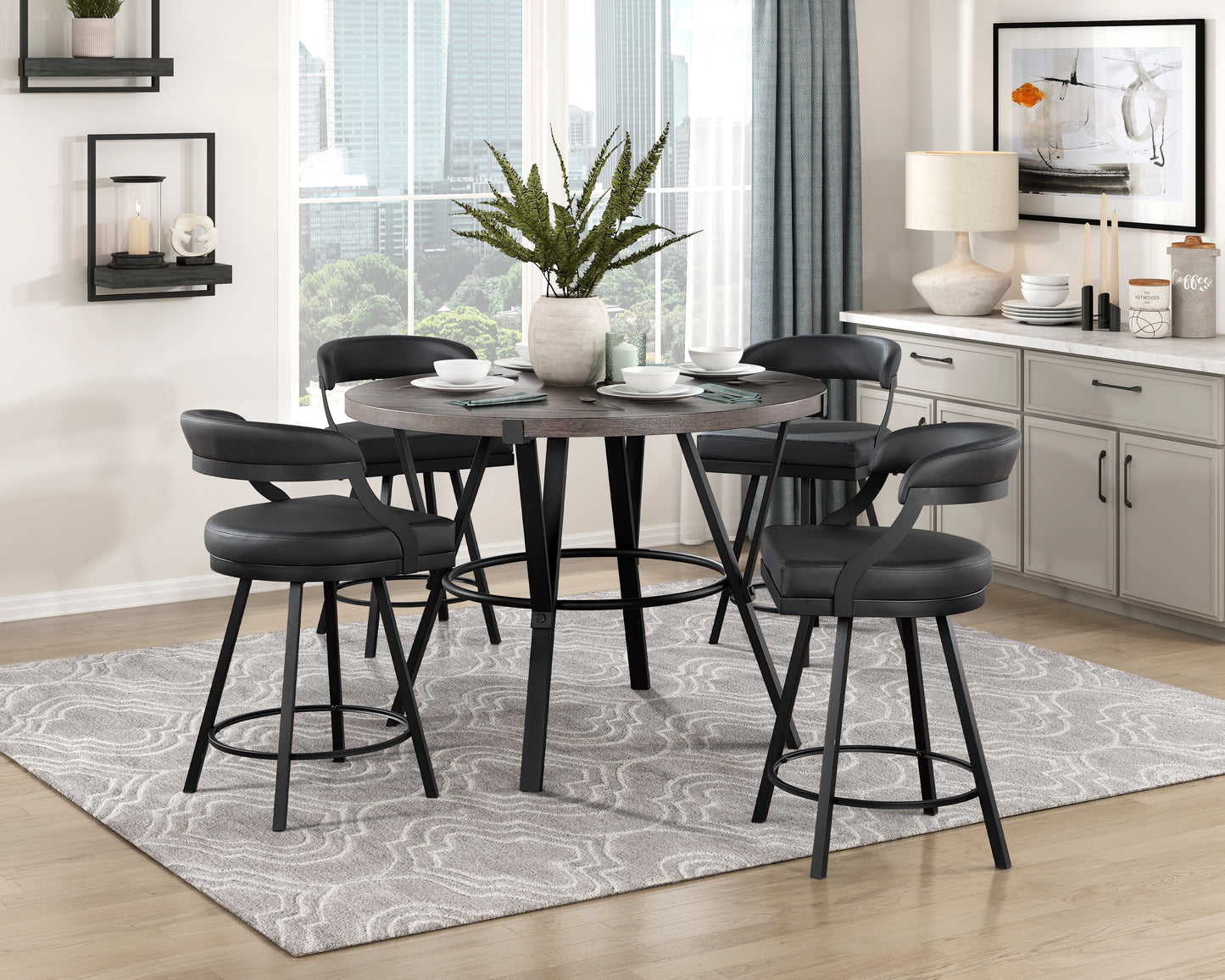 5565-24BK - Swivel Counter Height Chair