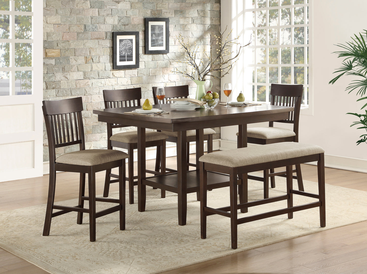 5716-36 - Counter Height Table with Lazy Susan