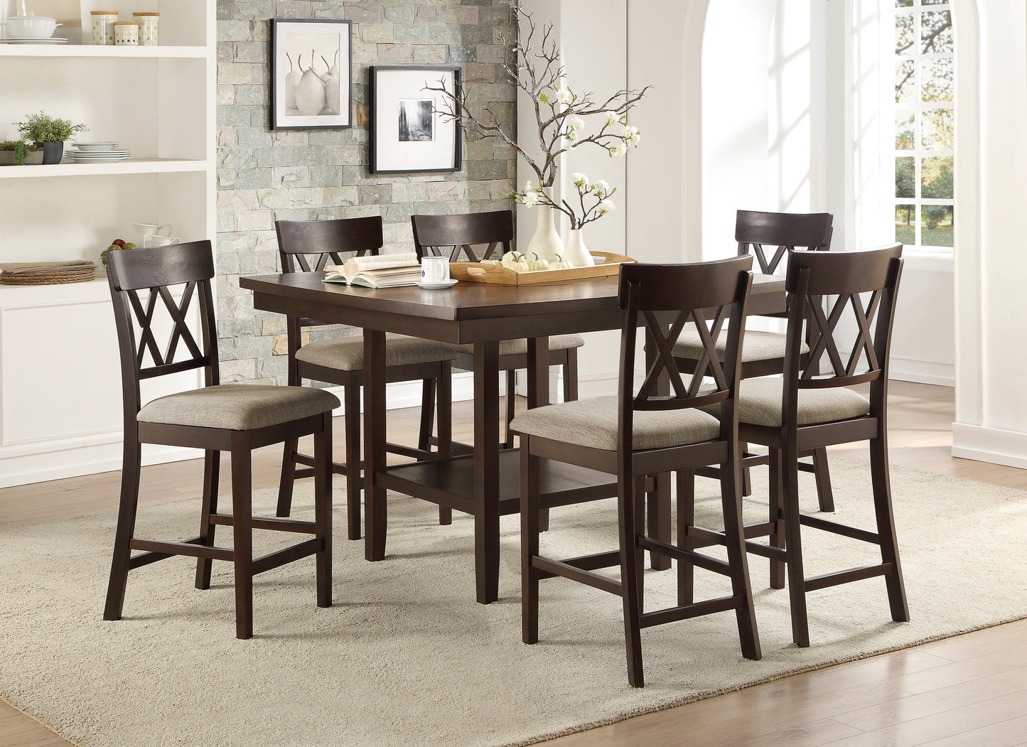 5716-36 - Counter Height Table with Lazy Susan