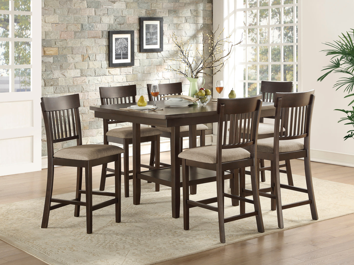 5716-36 - Counter Height Table with Lazy Susan