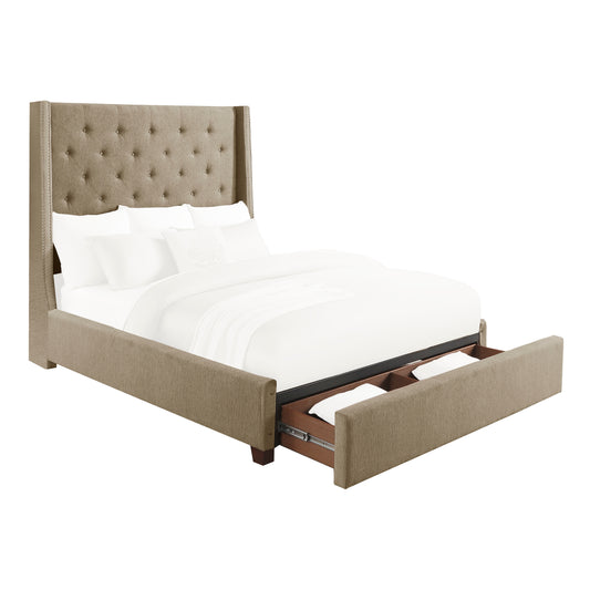 5877BR-1DW* - (3)Queen Platform Bed with Storage Footboard