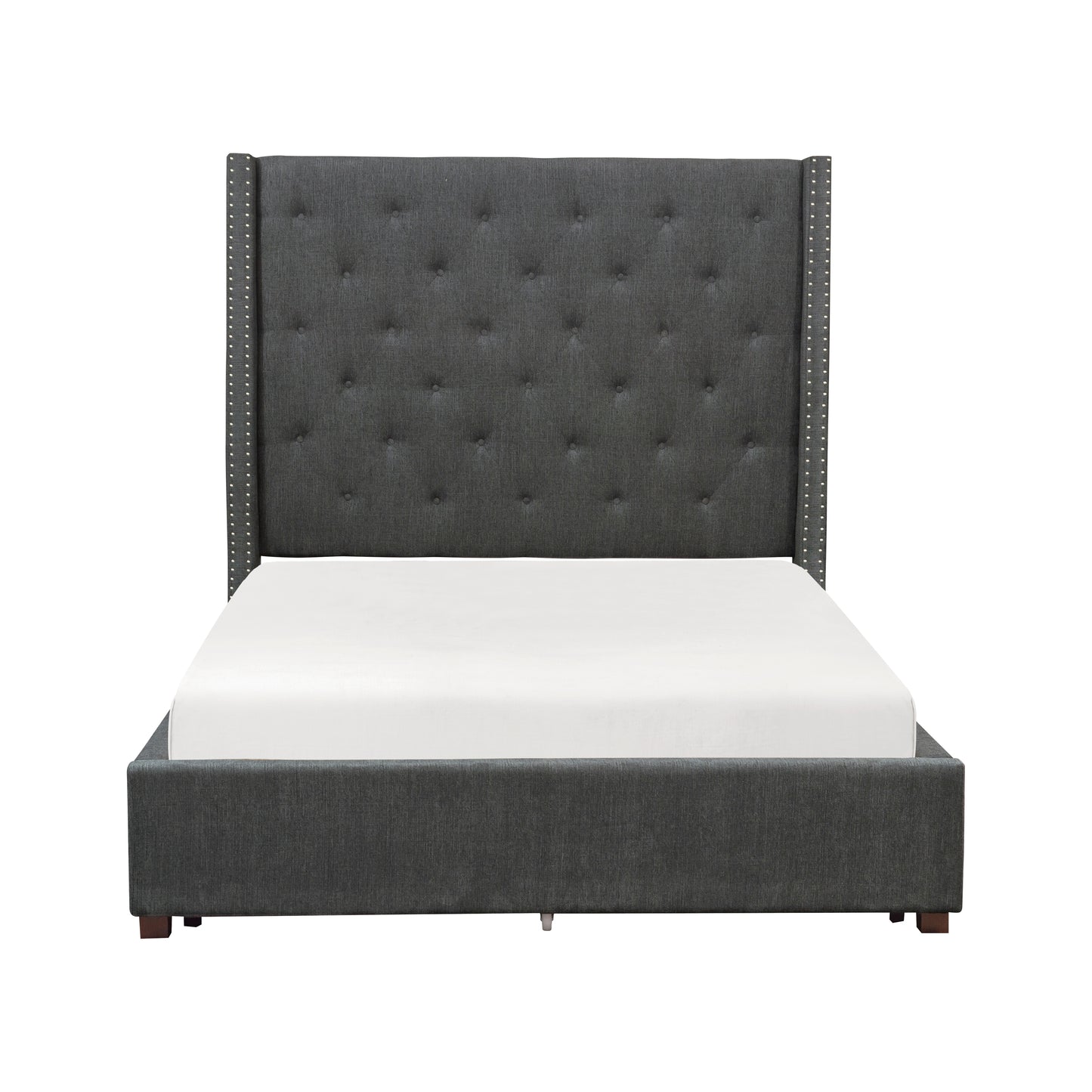 5877GY-1DW* - (3)Queen Platform Bed with Storage Footboard