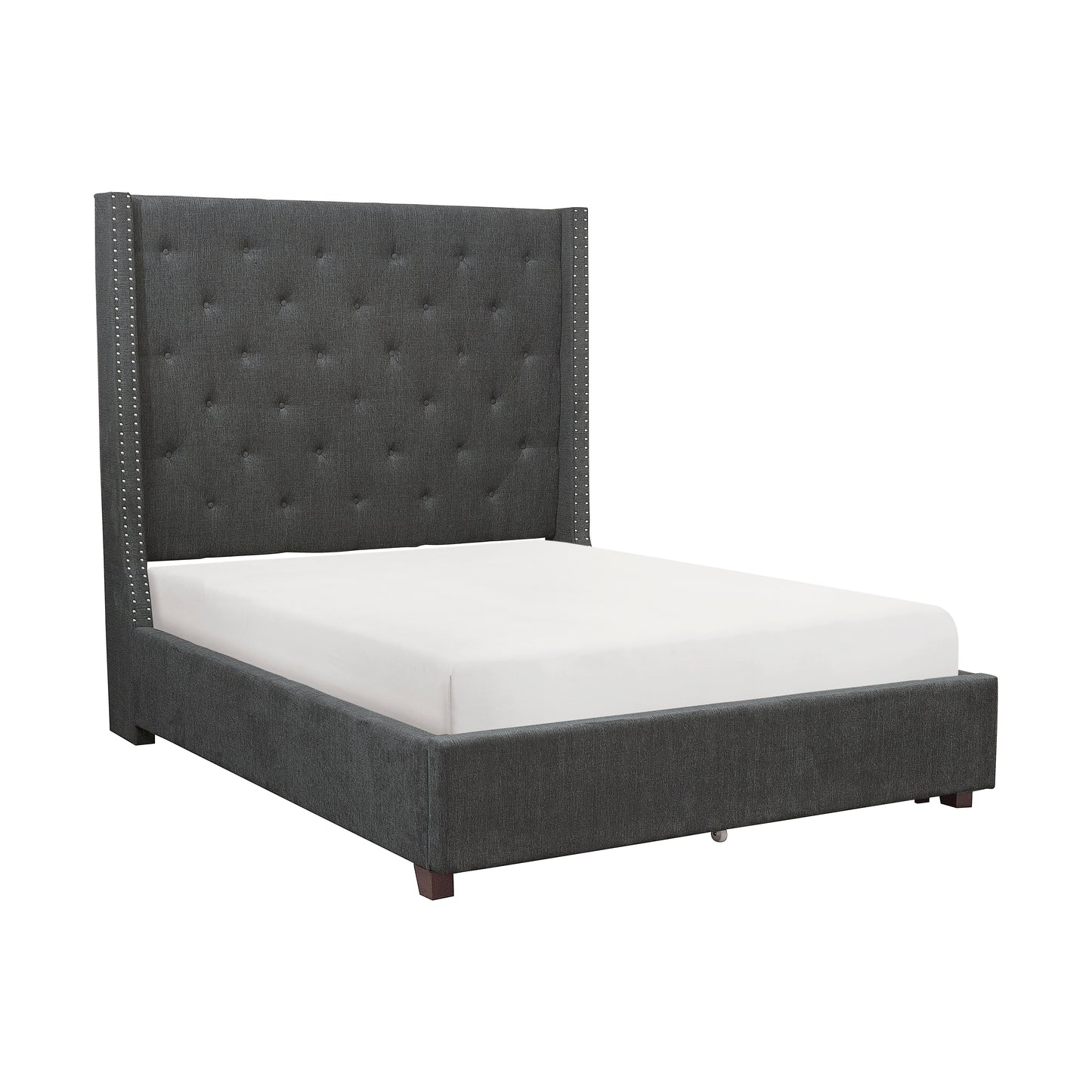 5877GY-1DW* - (3)Queen Platform Bed with Storage Footboard