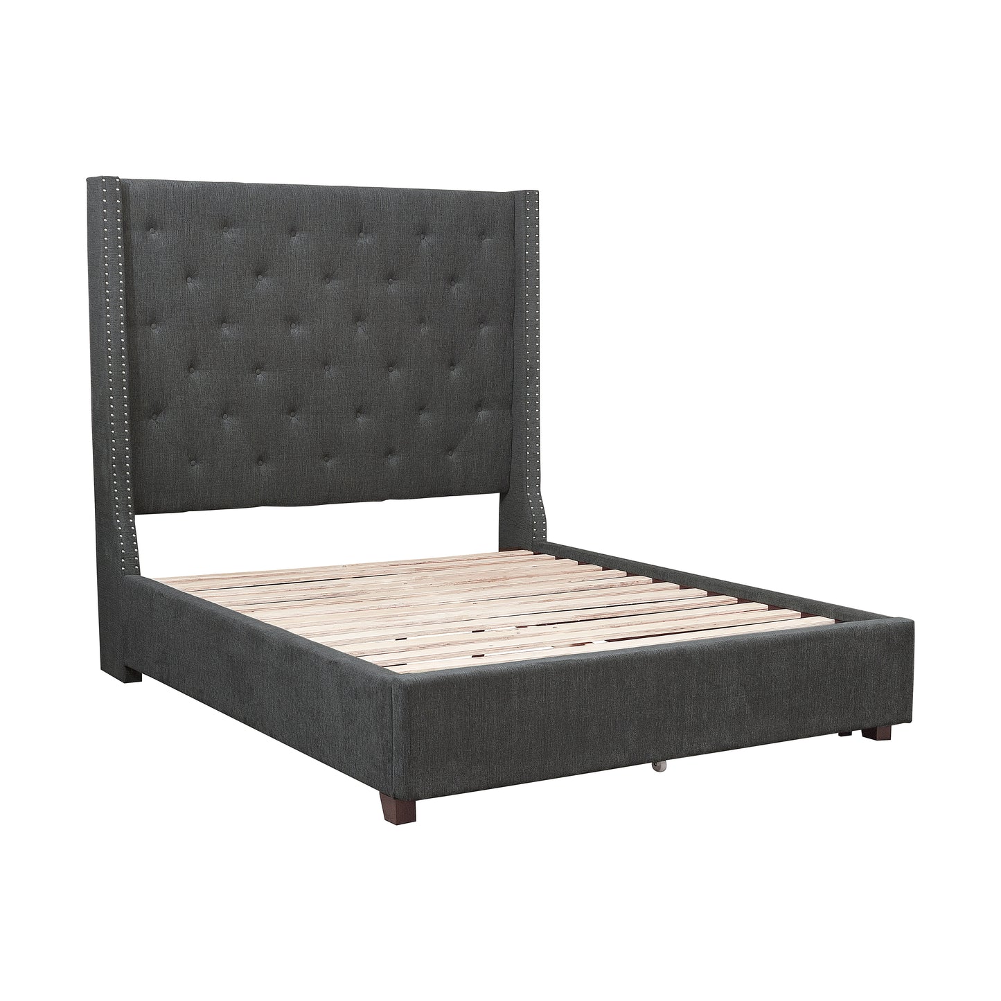 5877GY-1DW* - (3)Queen Platform Bed with Storage Footboard