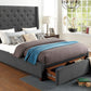 5877GY-1DW* - (3)Queen Platform Bed with Storage Footboard