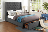 5877GY-1DW* - (3)Queen Platform Bed with Storage Footboard