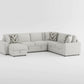 9702BE*3LC3R - (3)3-Piece Sectional with Pull-out Bed and Hidden Storage