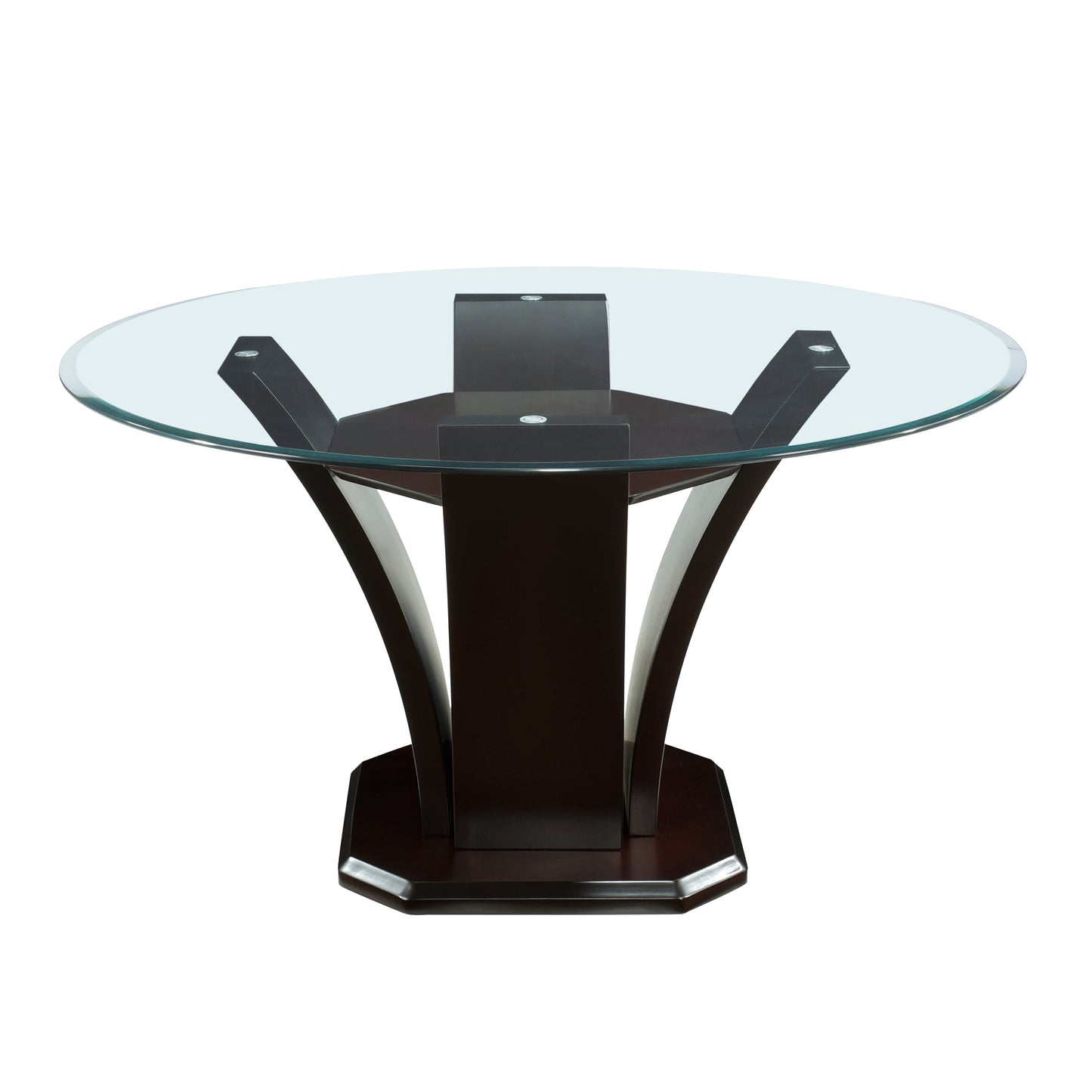 710-54* - (3)Round Dining Table, Glass Top