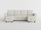 9705DB*42AVC - (4)Sectional with Two Chaises, Pull-out Bed, Shelves and Charging Ports