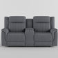 9646GY-2 - Double Reclining Love Seat with Center Console