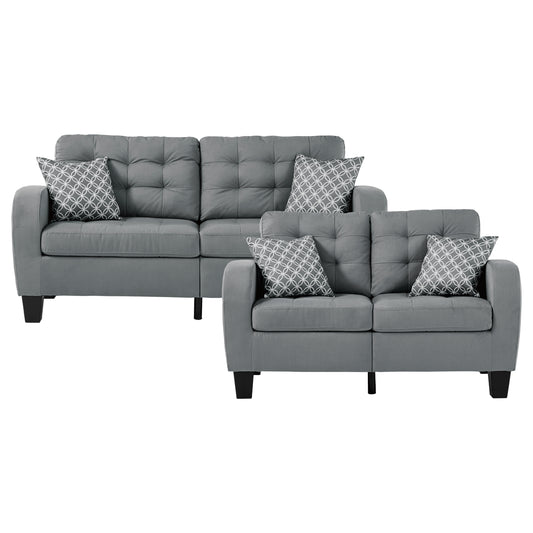 8202GRY*2 - 2pc Set: Sofa, Love