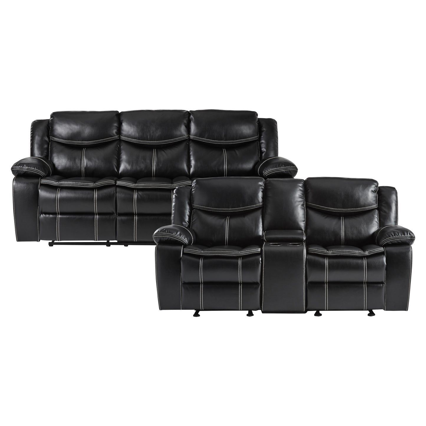 8230BLK*2 - 2pc Set: Sofa, Love