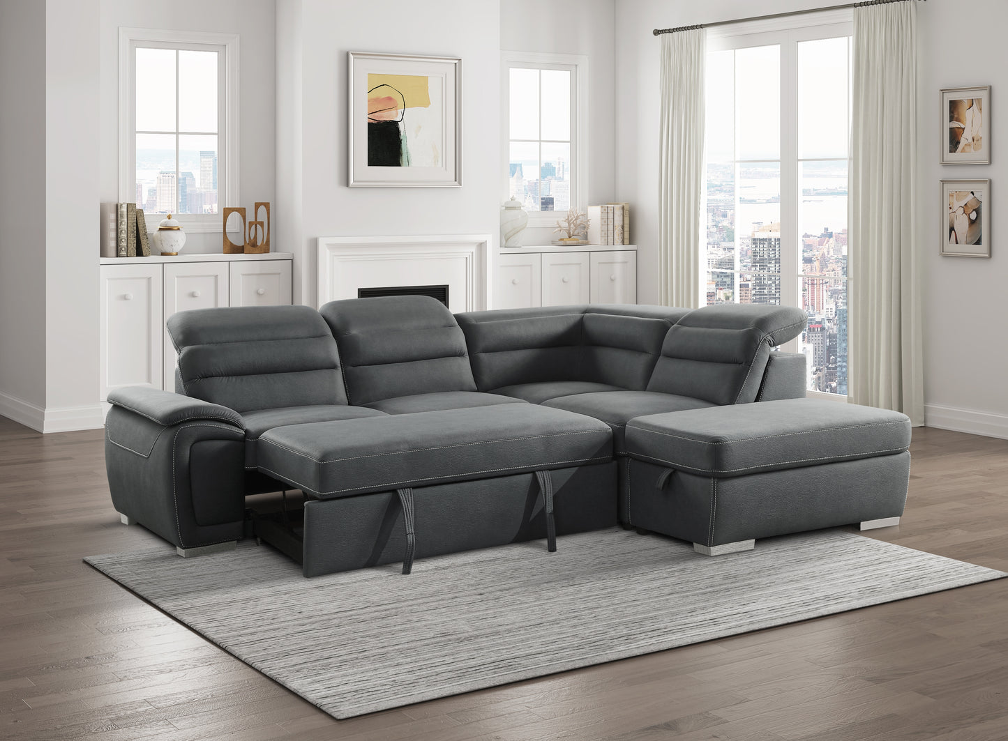 8277NGY-4 - (3/3)Storage Ottoman