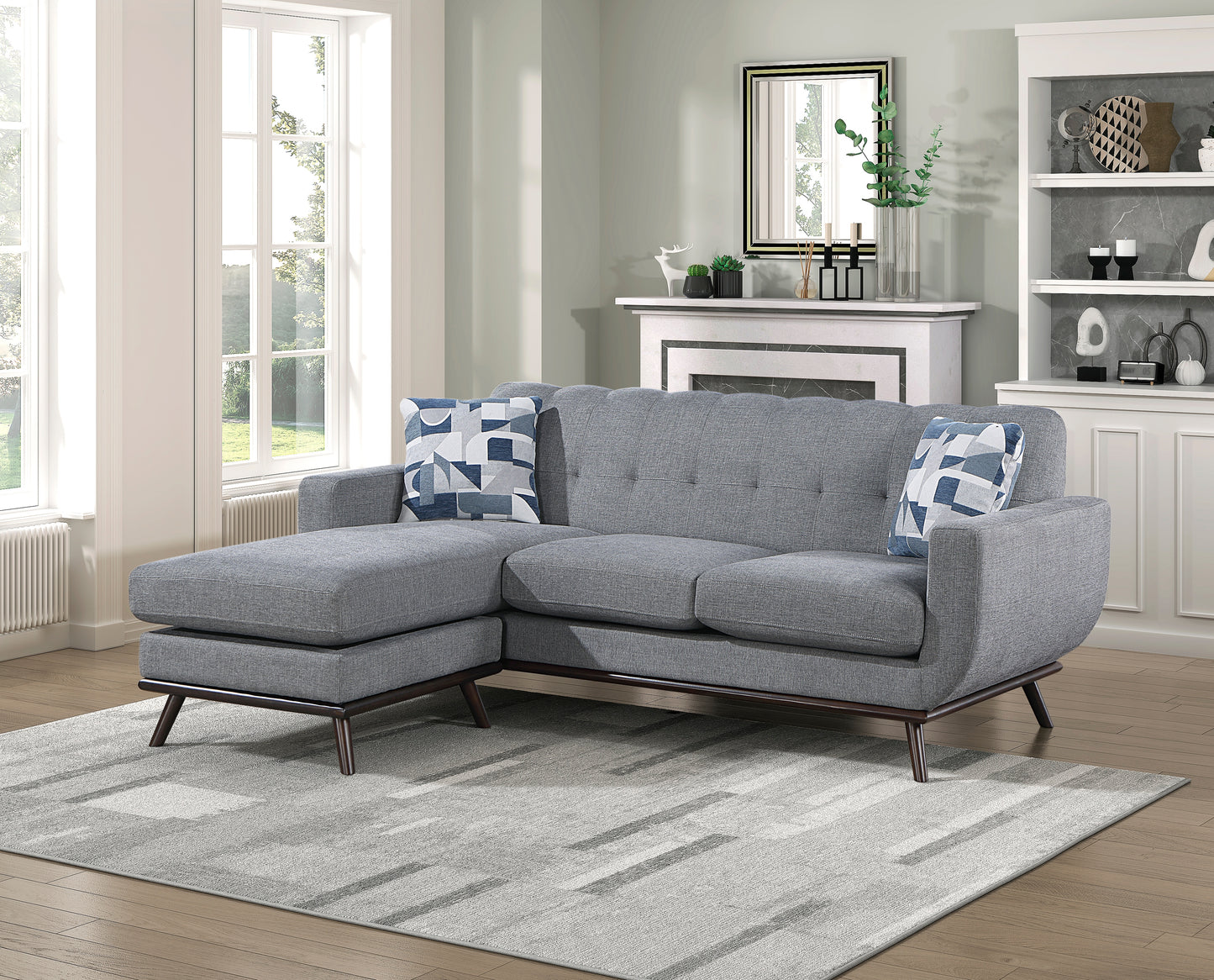 8341GY-3SCRV - Reversible Sofa Chaise