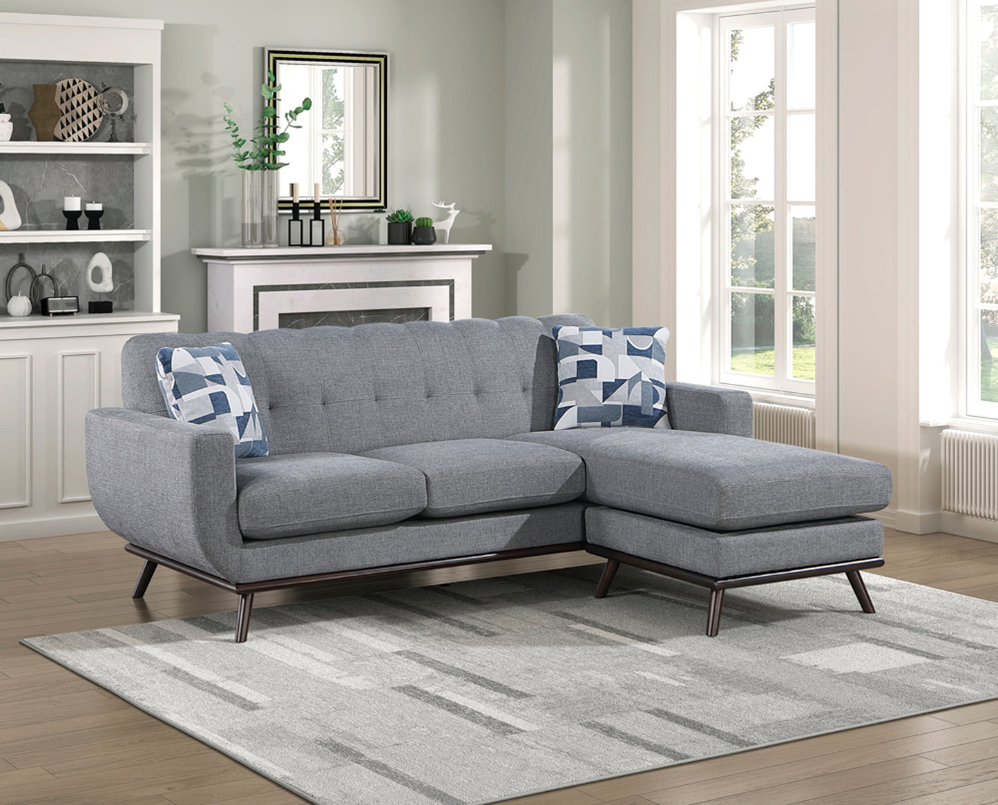 8341GY-3SCRV - Reversible Sofa Chaise