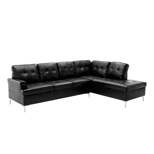 8378BLK*3 - (3)3-Piece Sectional with Right Chaise and Ottoman