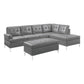 8378GRY*3 - (3)3-Piece Sectional with Right Chaise and Ottoman