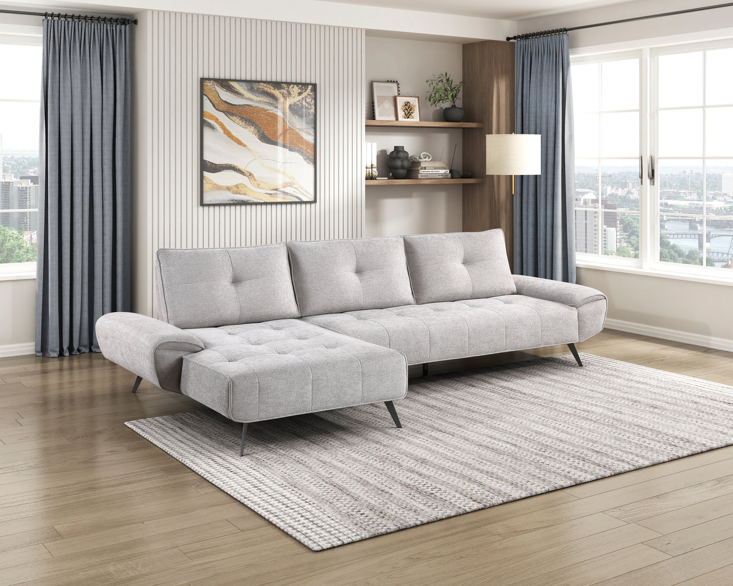 8400LTG*2LC2R - (2)2-Piece Sectional with Left Chaise and Dual-position Backs for Adjustable Seat Depth