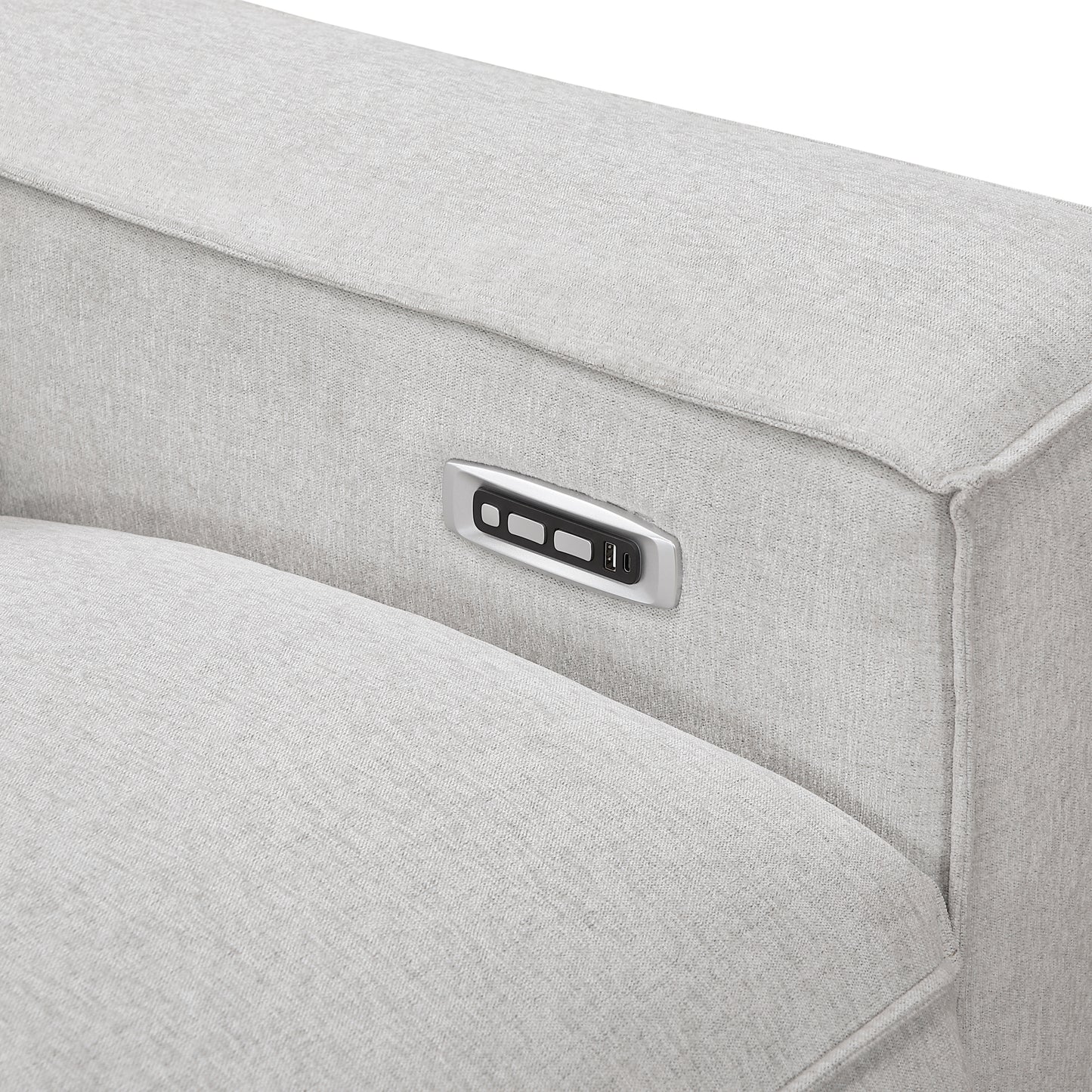 8414GRY-*5LRRRPWH - (5)5-Piece Modular Power Reclining Sectional with Power Headrests