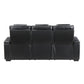 8449BK-3PWHM - Power Double Reclining Sofa with Center Drop-Down Cup Holders, Power Headrests, Storage Arms with Cup holders, Reading Lights, Wireless Charger, Air Massage and Heat, LED Lighting and Charging Ports