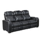 8449BK-3PWHM - Power Double Reclining Sofa with Center Drop-Down Cup Holders, Power Headrests, Storage Arms with Cup holders, Reading Lights, Wireless Charger, Air Massage and Heat, LED Lighting and Charging Ports