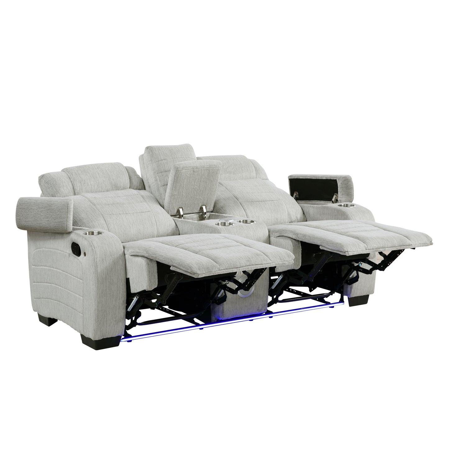 8455GRY*2 - 2pc Set: Sofa, Love