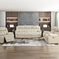 8457BEG-3PW - Power Double Reclining Sofa with Center Drop-Down Cup Holders, Wireless Charger, Magazine Bag, LED and Charging Ports