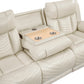 8457BEG-3PW - Power Double Reclining Sofa with Center Drop-Down Cup Holders, Wireless Charger, Magazine Bag, LED and Charging Ports