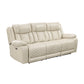 8457BEG-3PW - Power Double Reclining Sofa with Center Drop-Down Cup Holders, Wireless Charger, Magazine Bag, LED and Charging Ports