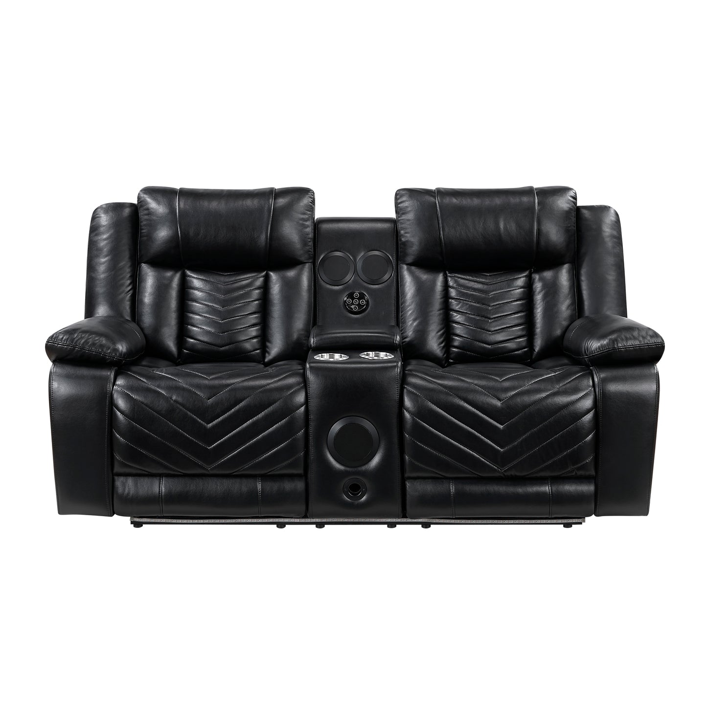 8457BLK*2PW - 2pc Set: Sofa, Love (Power)