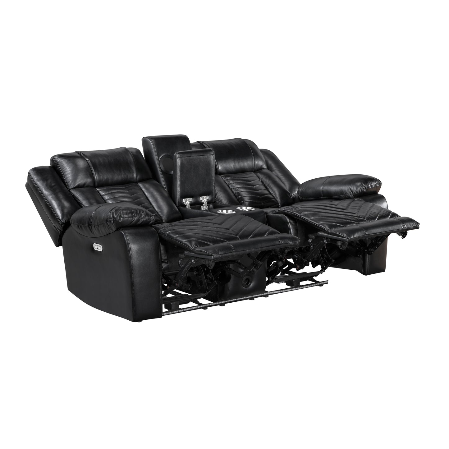 8457BLK*2PW - 2pc Set: Sofa, Love (Power)