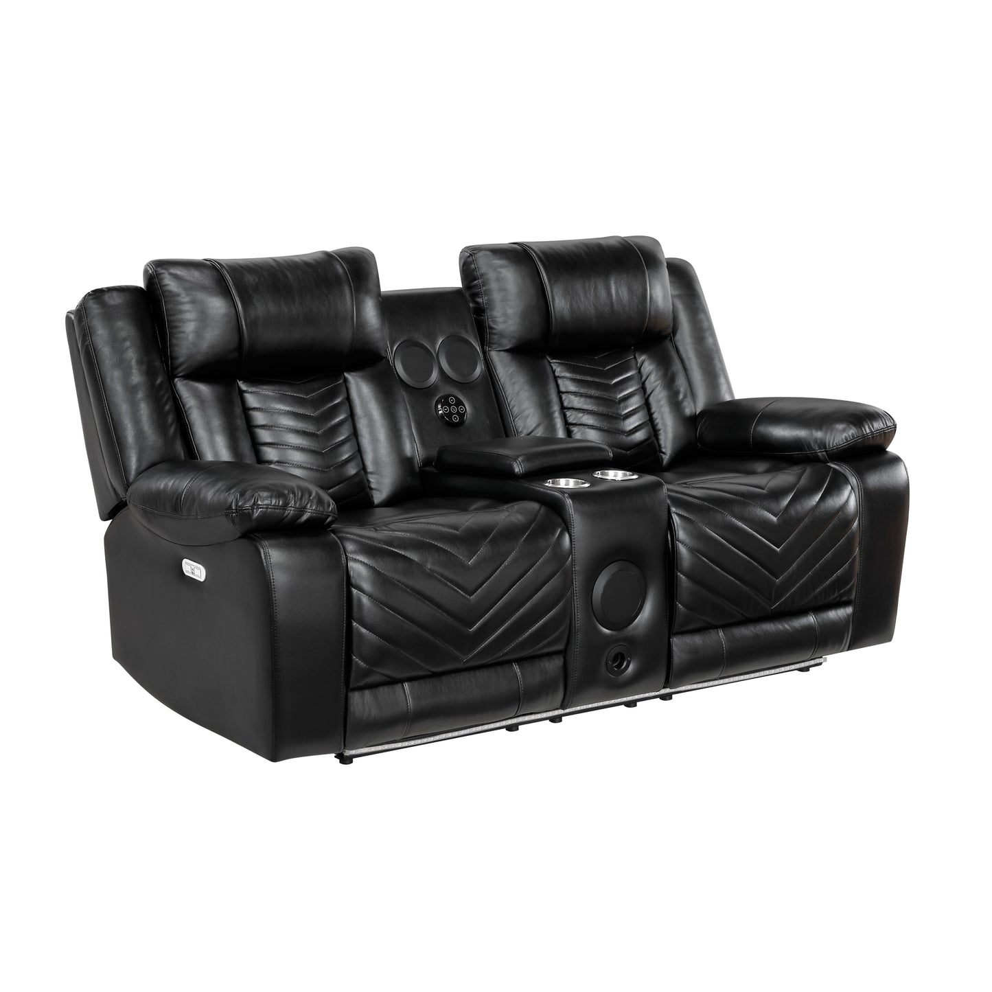 8457BLK*2PW - 2pc Set: Sofa, Love (Power)